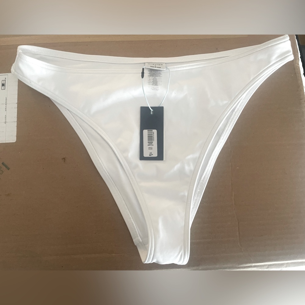 BRAND NEW Babaton high leg white bikini bottoms.